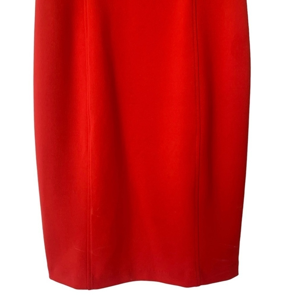 Sz 10 Tomato-Red Maggie London Stretch Summer Dress w Back Cutout - Picture 8 of 10